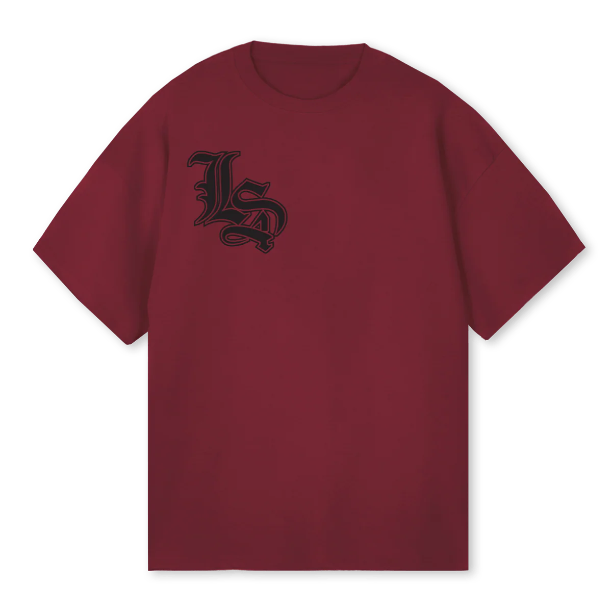 ABDRIE Burgundy Oversized Tee.
