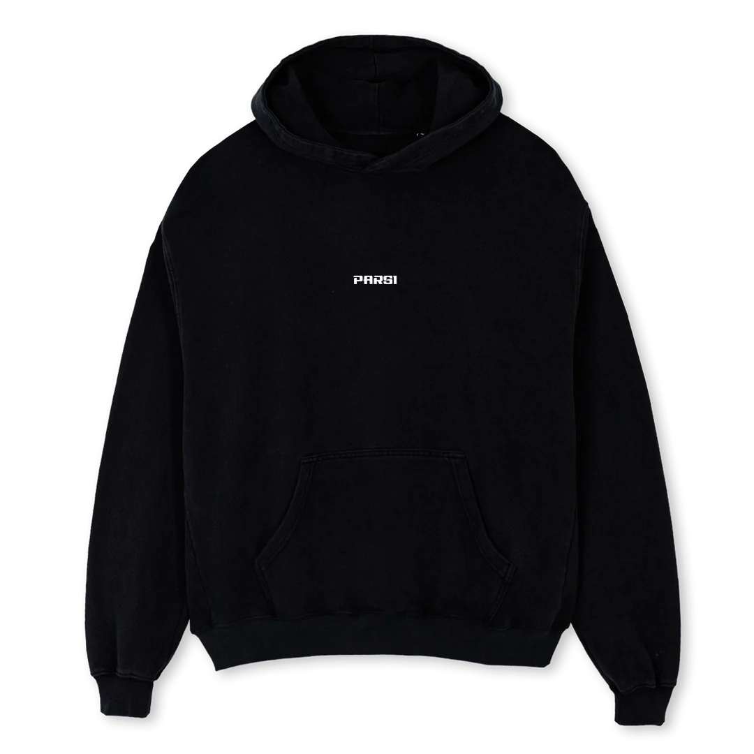ACHAEMENID EMPIRE Black Oversized Hoodie.