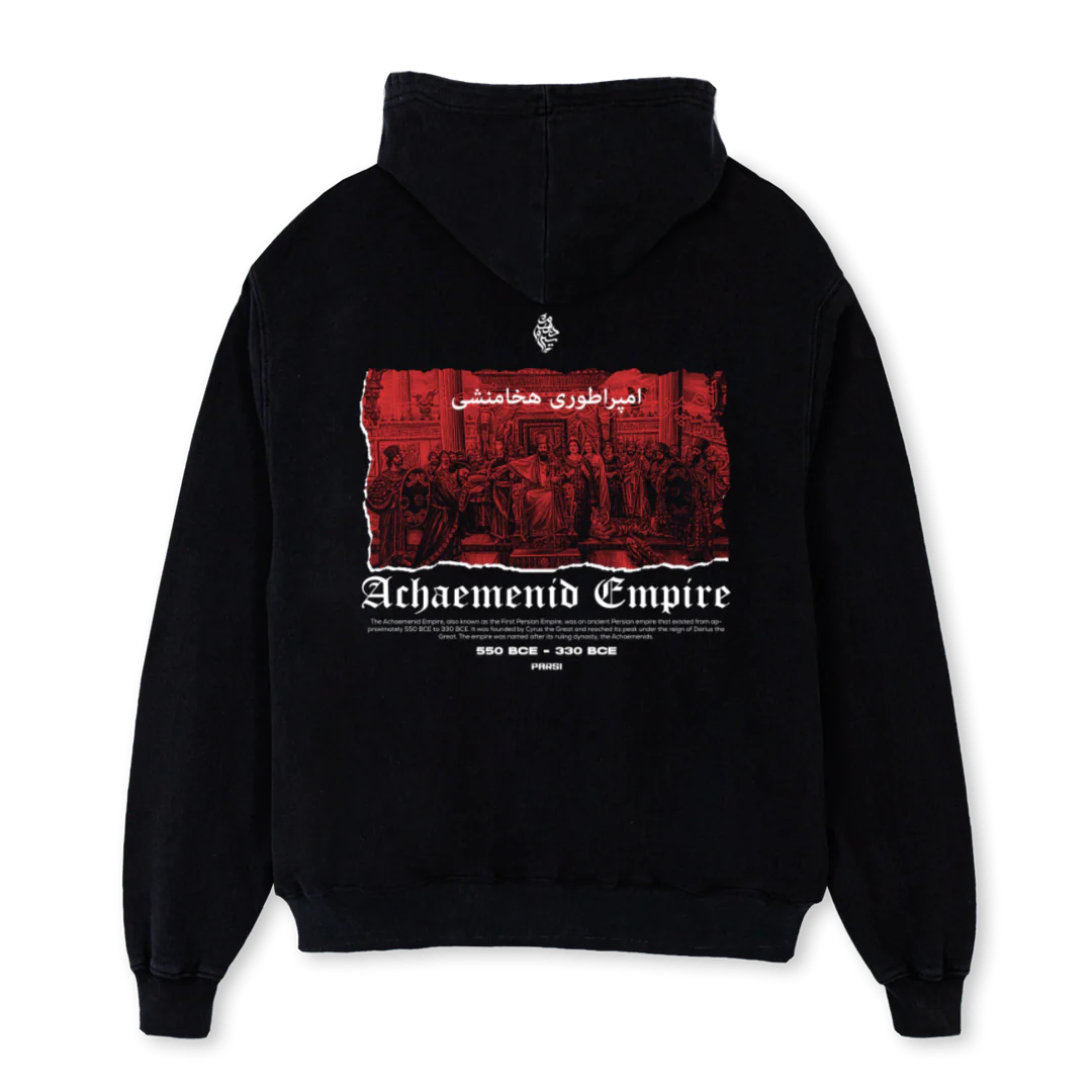 ACHAEMENID EMPIRE Black Oversized Hoodie. - Image 2