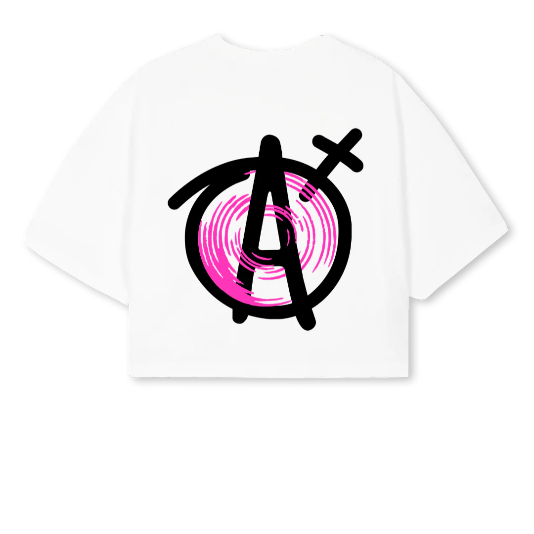 ADHDXAGNOSTICVBWCT White Cropped Oversized Tee. - Image 2