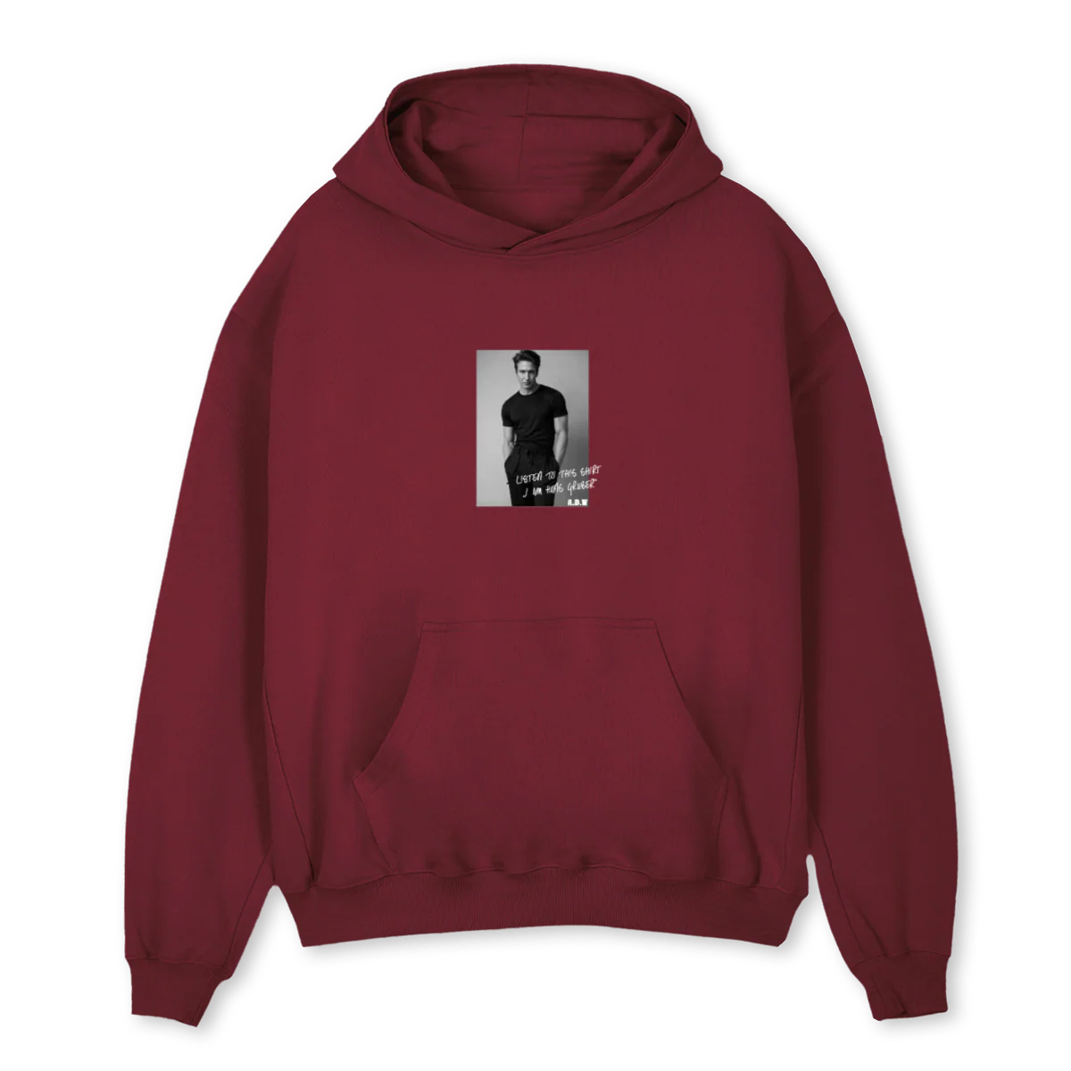ADWHANSWHT_1 Burgundy Oversized Hoodie.