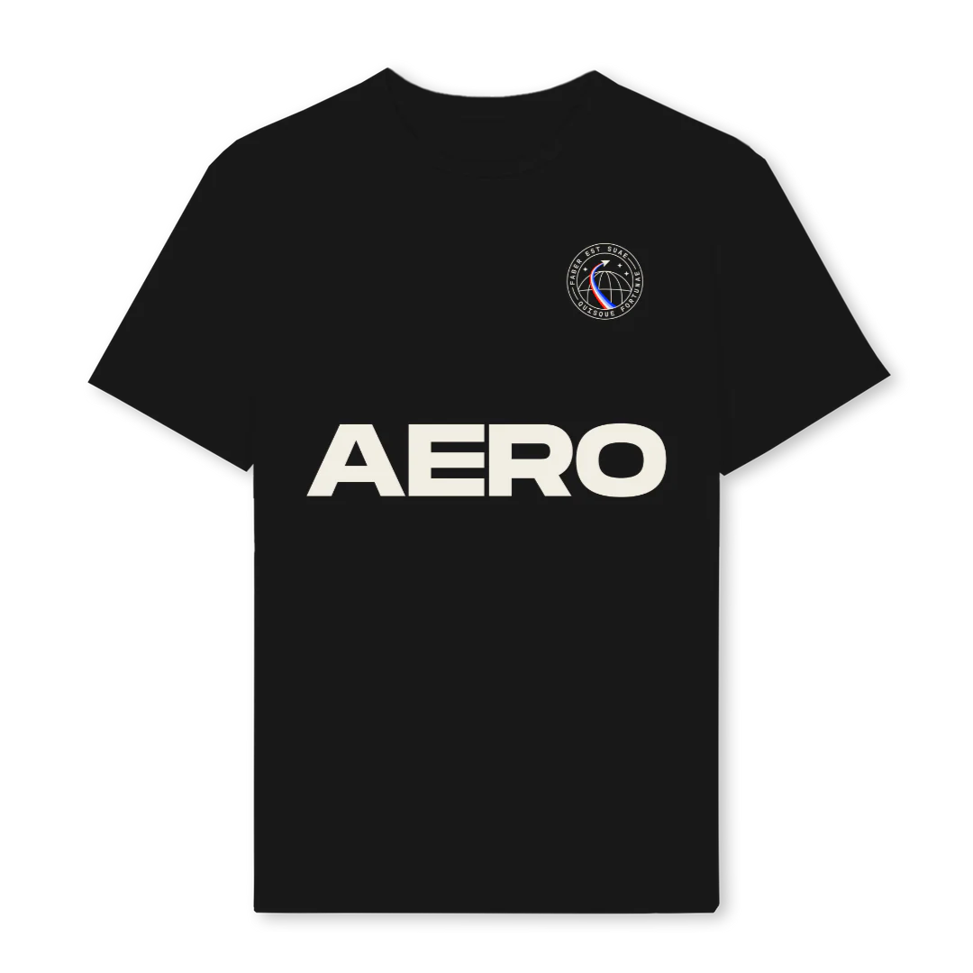 AERO BLKGRADIENT Black Regular Tee.