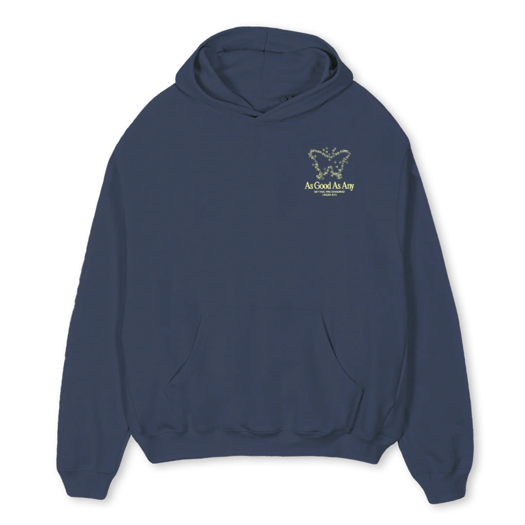 AGAACOSMICBUTTERFLY_N Navy Blue Oversized Hoodie.
