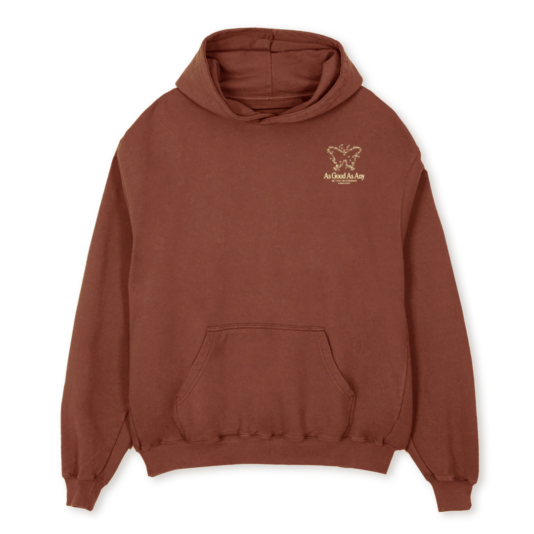AGAACOSMICBUTTERFLY_YVB Vintage Brown Oversized Hoodie.