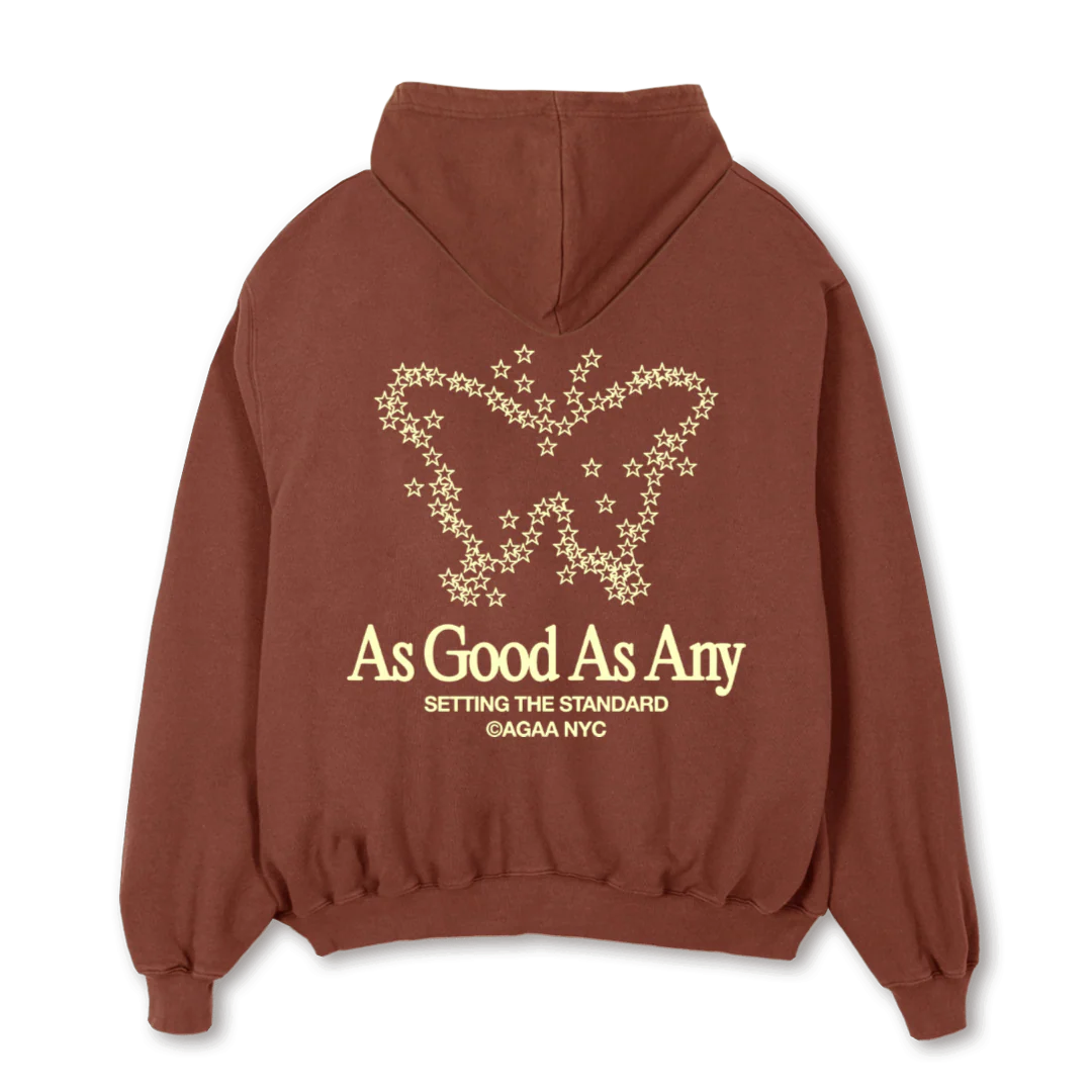 AGAACOSMICBUTTERFLY_YVB Vintage Brown Oversized Hoodie. - Image 2