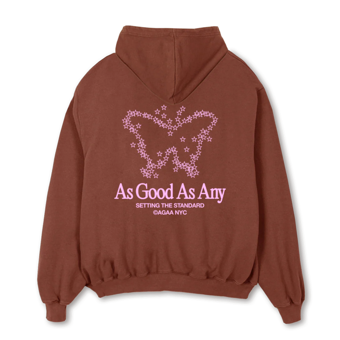 AGAACOSMICBUTTERFLY_PVB Vintage Brown Oversized Hoodie. - Image 2