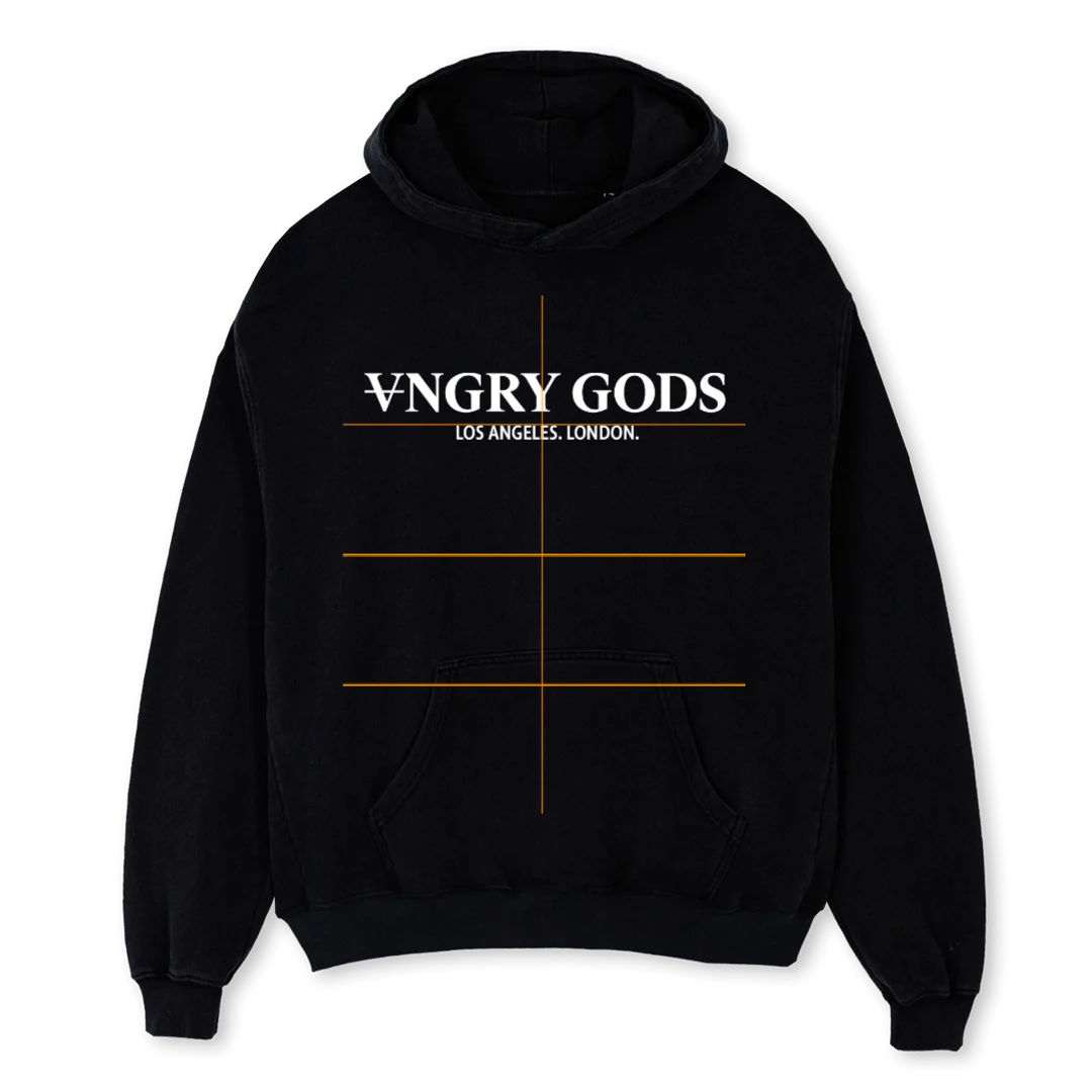 AGBLACK Black Oversized Hoodie.