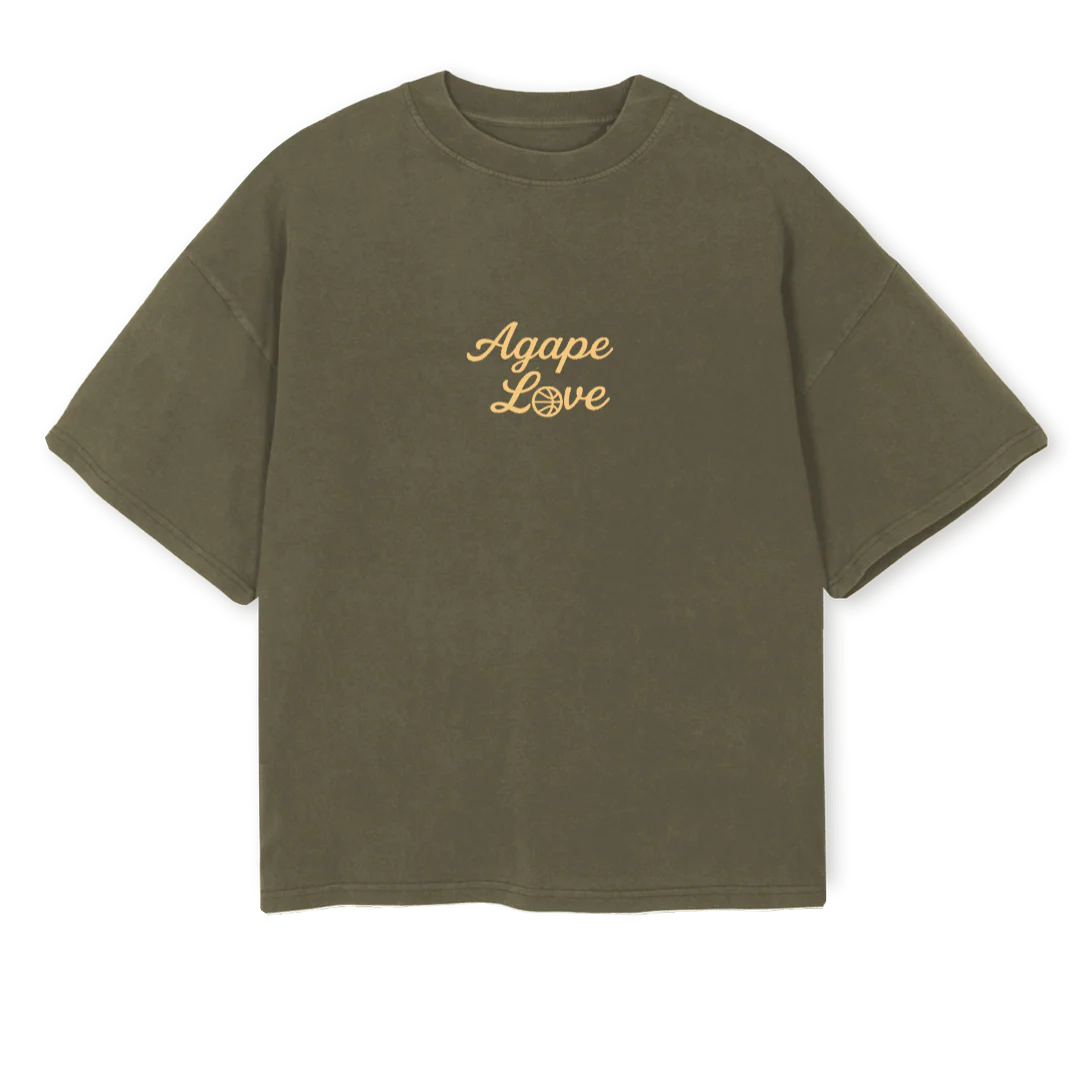 AGOPELOVE Vintage Olive Oversized Boxy Tee.