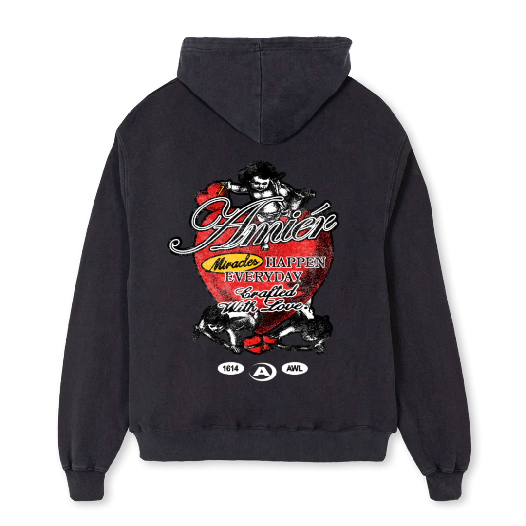 AHME Vintage Black Oversized Zipped Hoodie. - Image 2