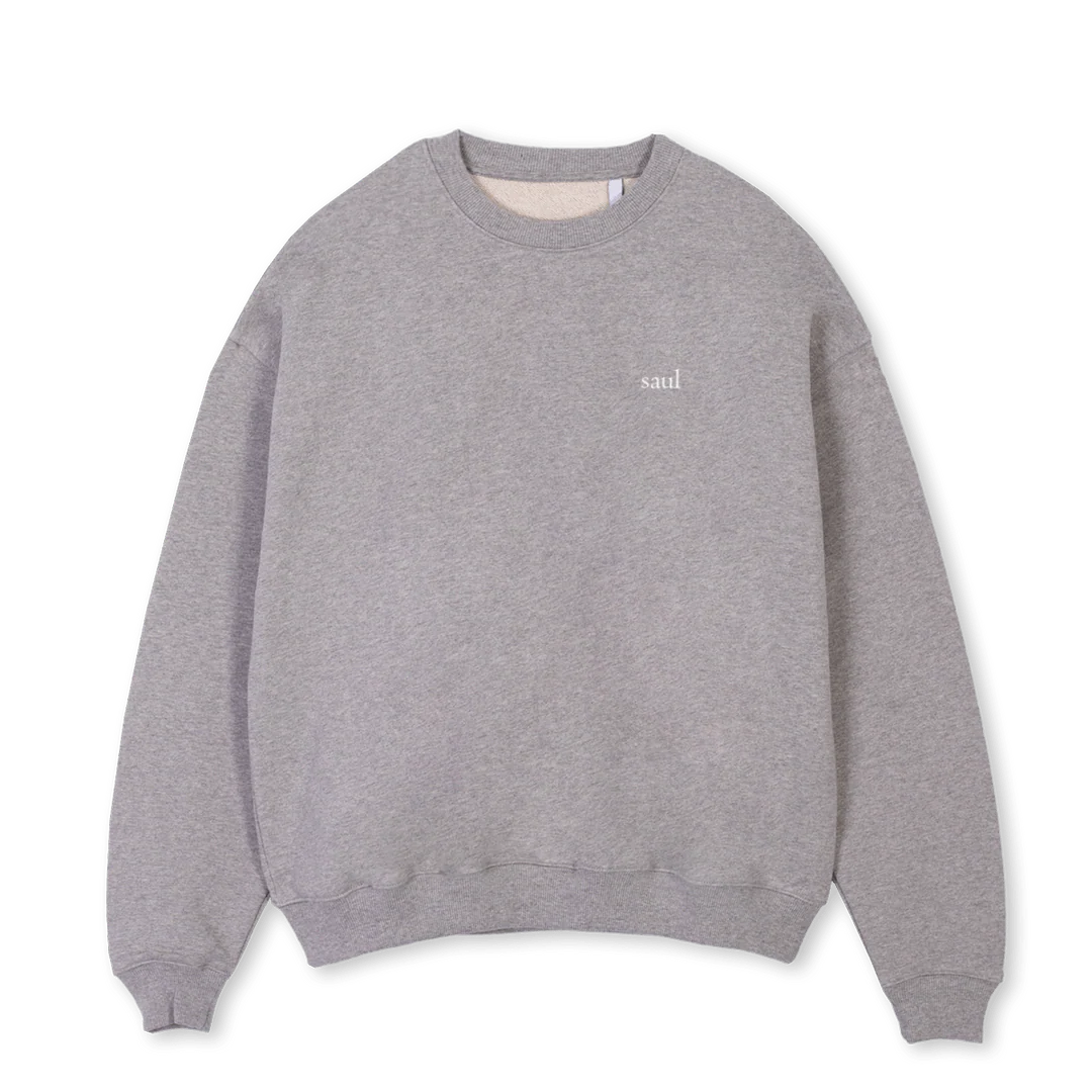 BLK_G Grey Marl Oversized Crewneck Sweater
