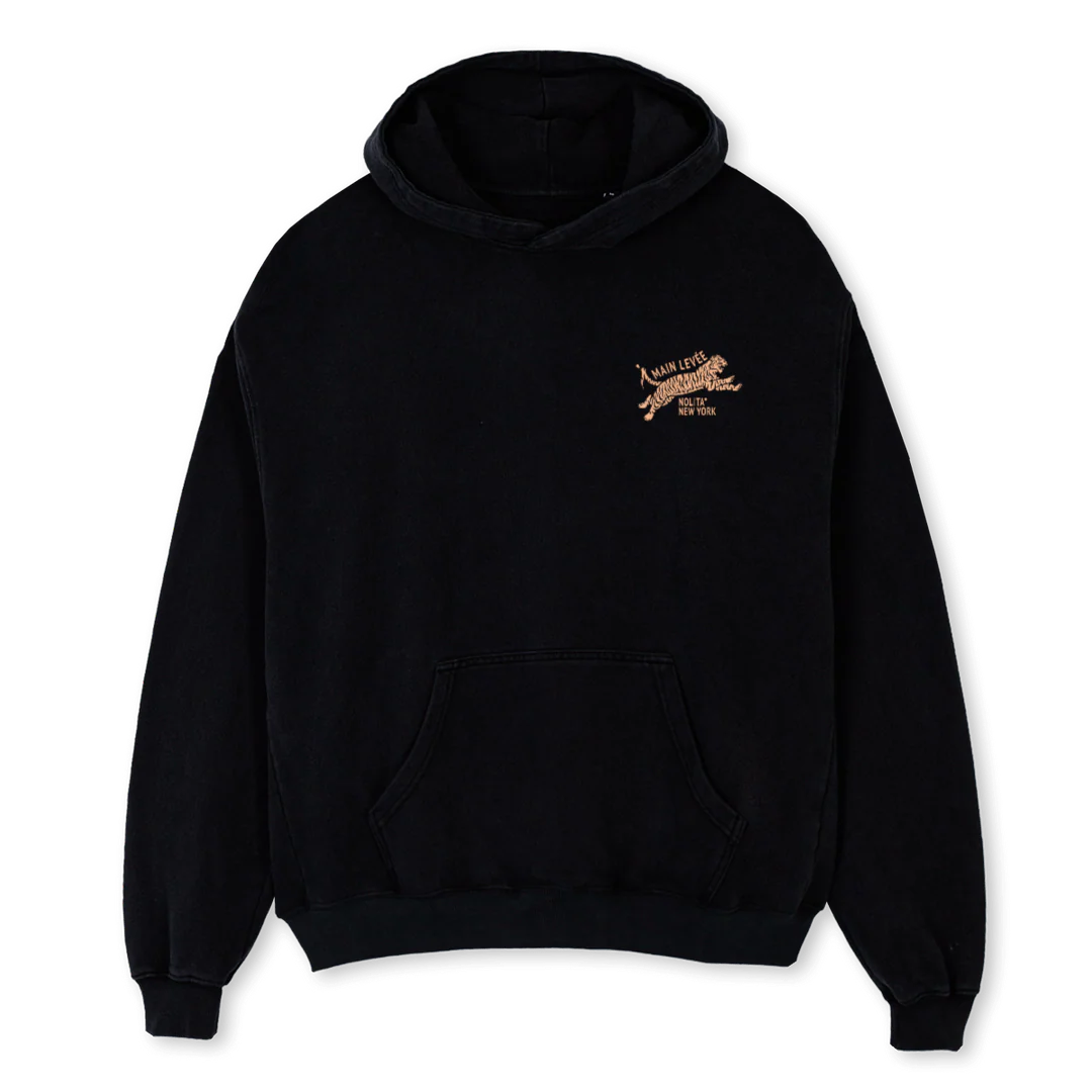 AMLCHINATOWNTIGER Black Oversized Hoodie.