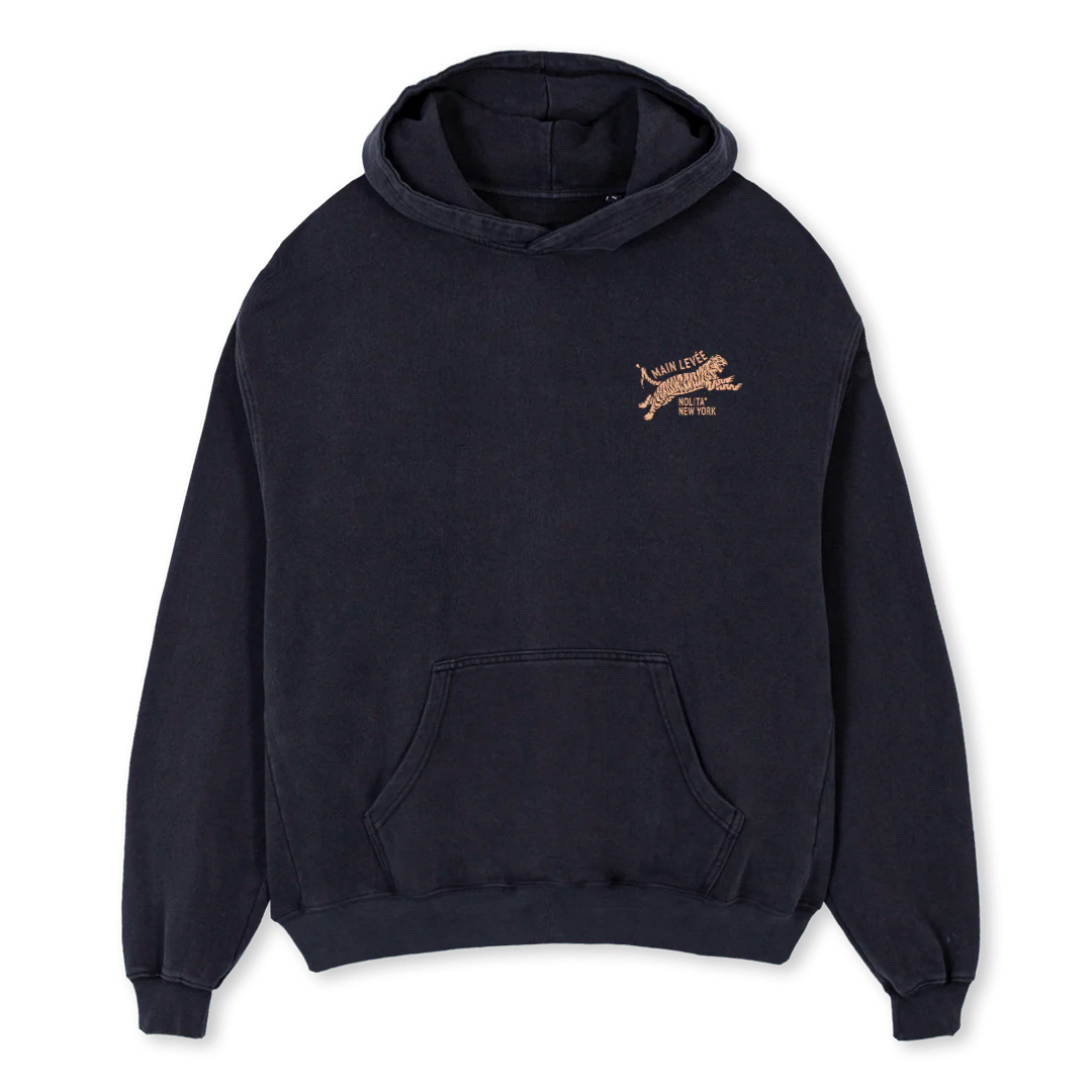 AMLCHINATOWNTIGER Vintage Black Oversized Hoodie.
