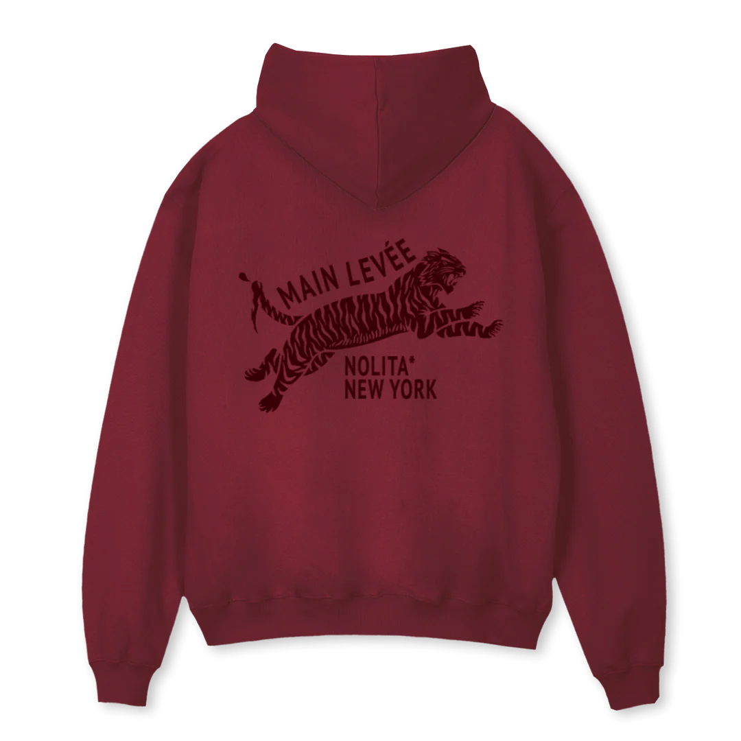 AMLCHINATOWN_BGTONAL Burgundy Oversized Hoodie. - Image 2