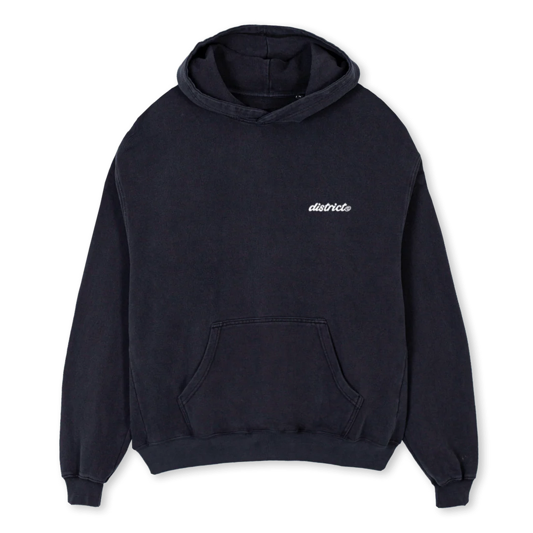 PRIMARYLOGOHOODIE_VBG Vintage Black Oversized Hoodie.