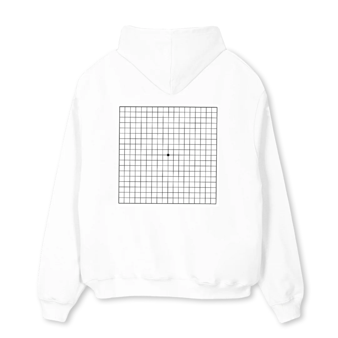 AMSLER GRID HOODIE White Oversized Hoodie. - Image 2