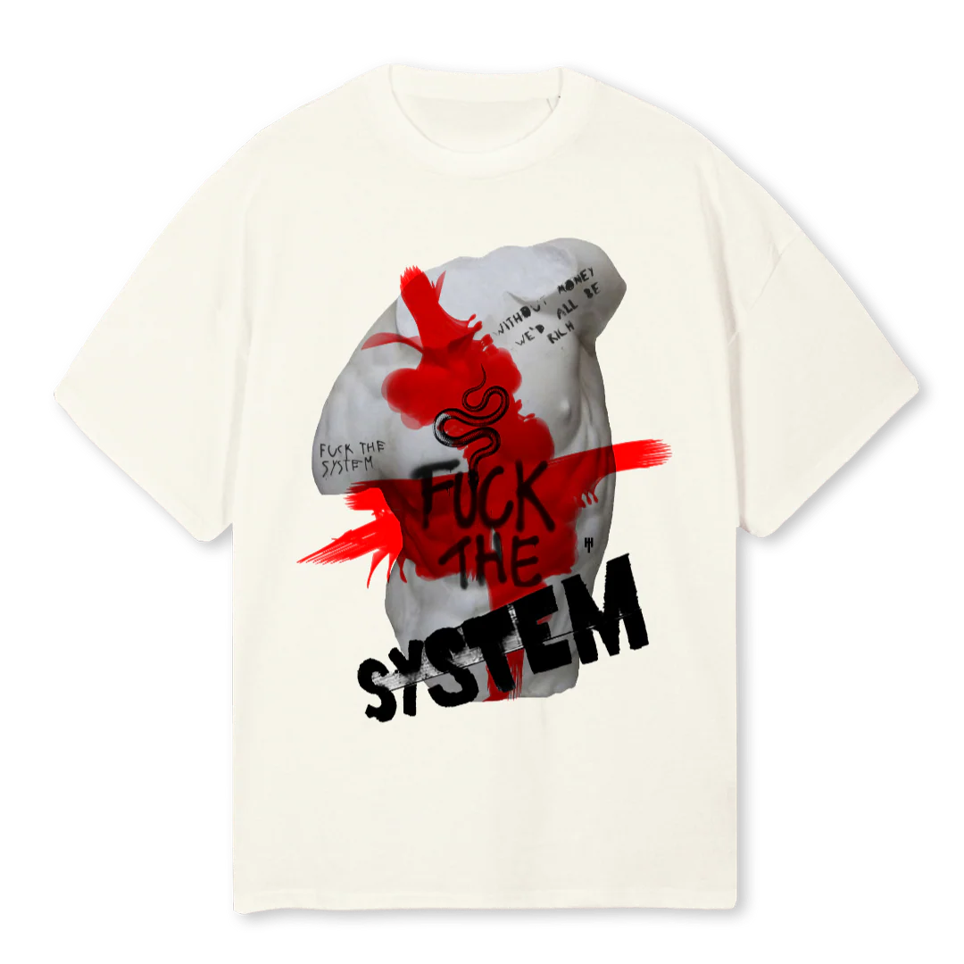 ANARCHIST  Cream Oversized Tee.