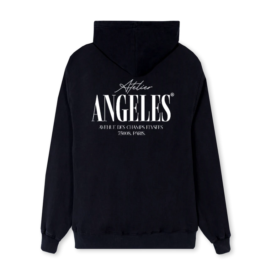ANGELES BLACKHOODI Black Regular Hoodie. - Image 2