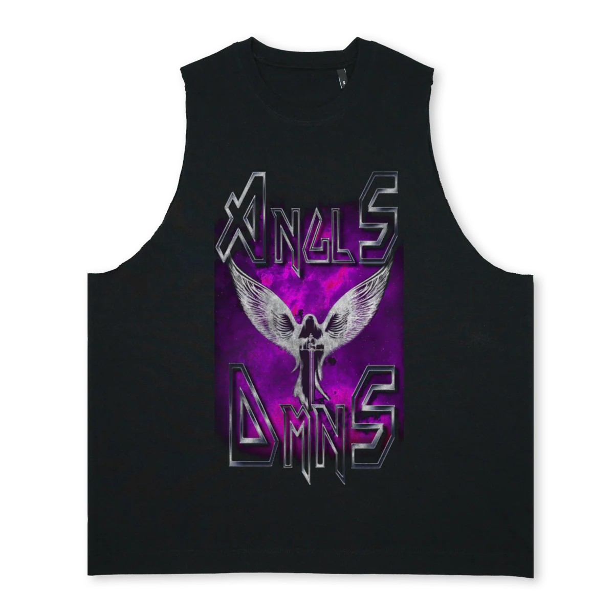 ANGLSSL Deep Black Oversized Vest.