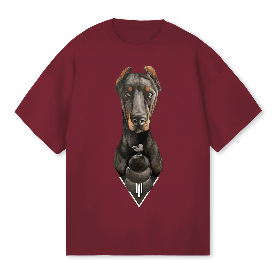 ANUBIS Burgundy Oversized Tee.