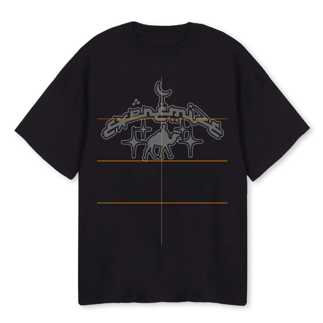ARAB TE BLAC Black Oversized Tee.