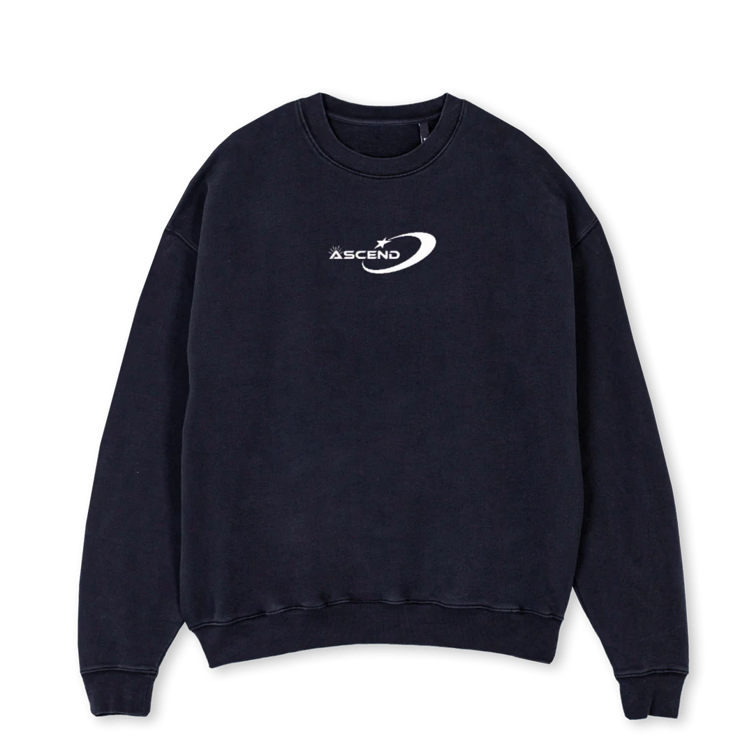 ASC Vintage Black Oversized Crewneck Sweater.