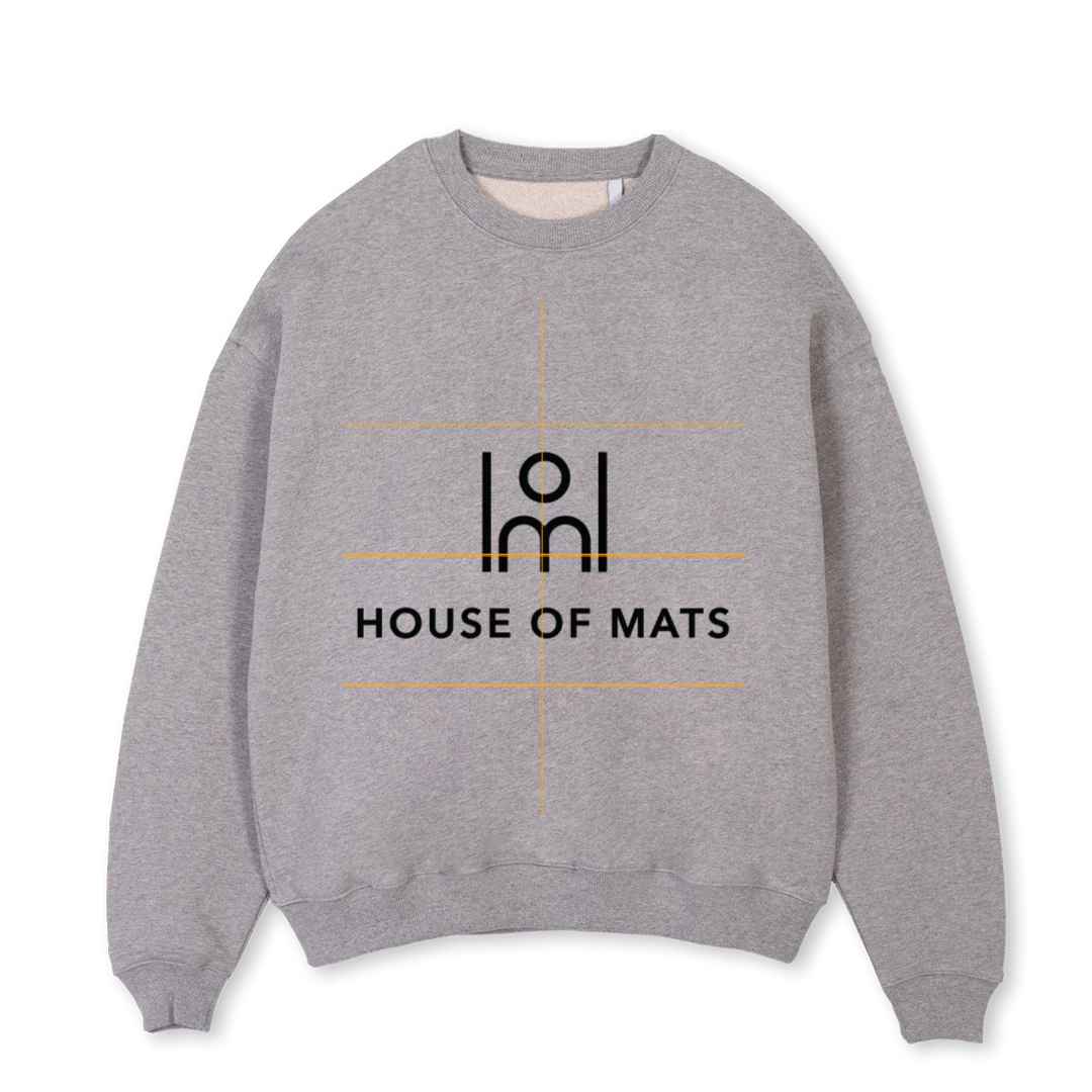 ASHTANGA Grey Marl Oversized Crewneck Sweater.