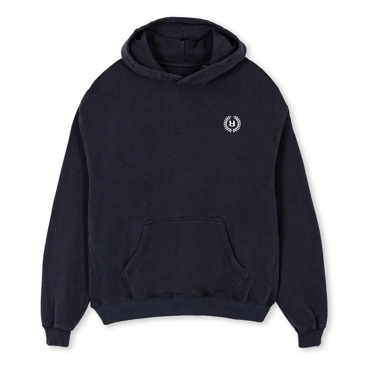 ATLAS Vintage Black Oversized Hoodie.