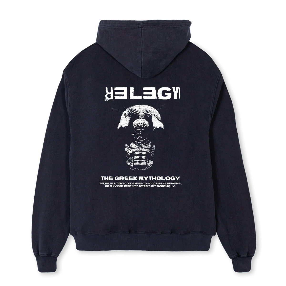 ATLAS Vintage Black Oversized Hoodie. - Image 2