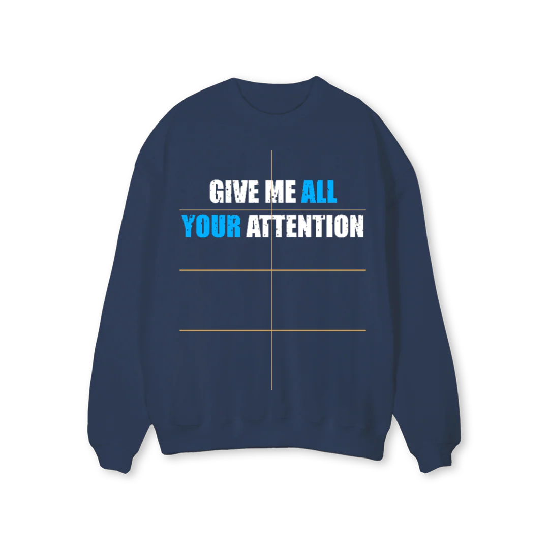 ATTENTION REIKIÄ Navy Blue Regular Crewneck Sweater.