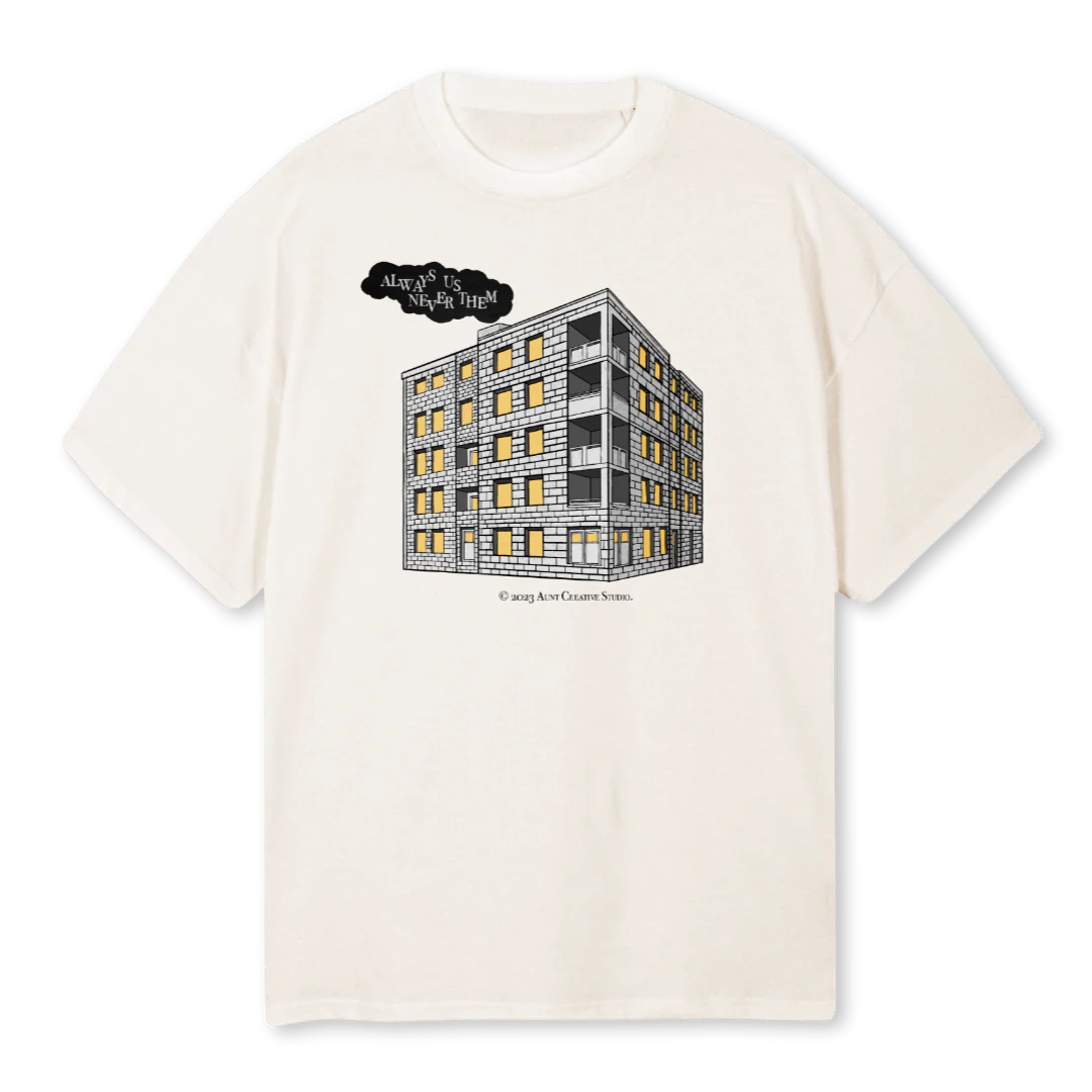 AUNTHOUSE Vintage White Oversized Tee.