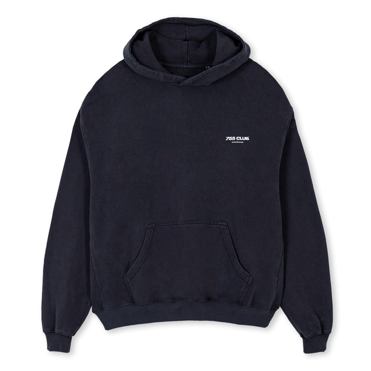BACK TEXT Vintage Black Oversized Hoodie.