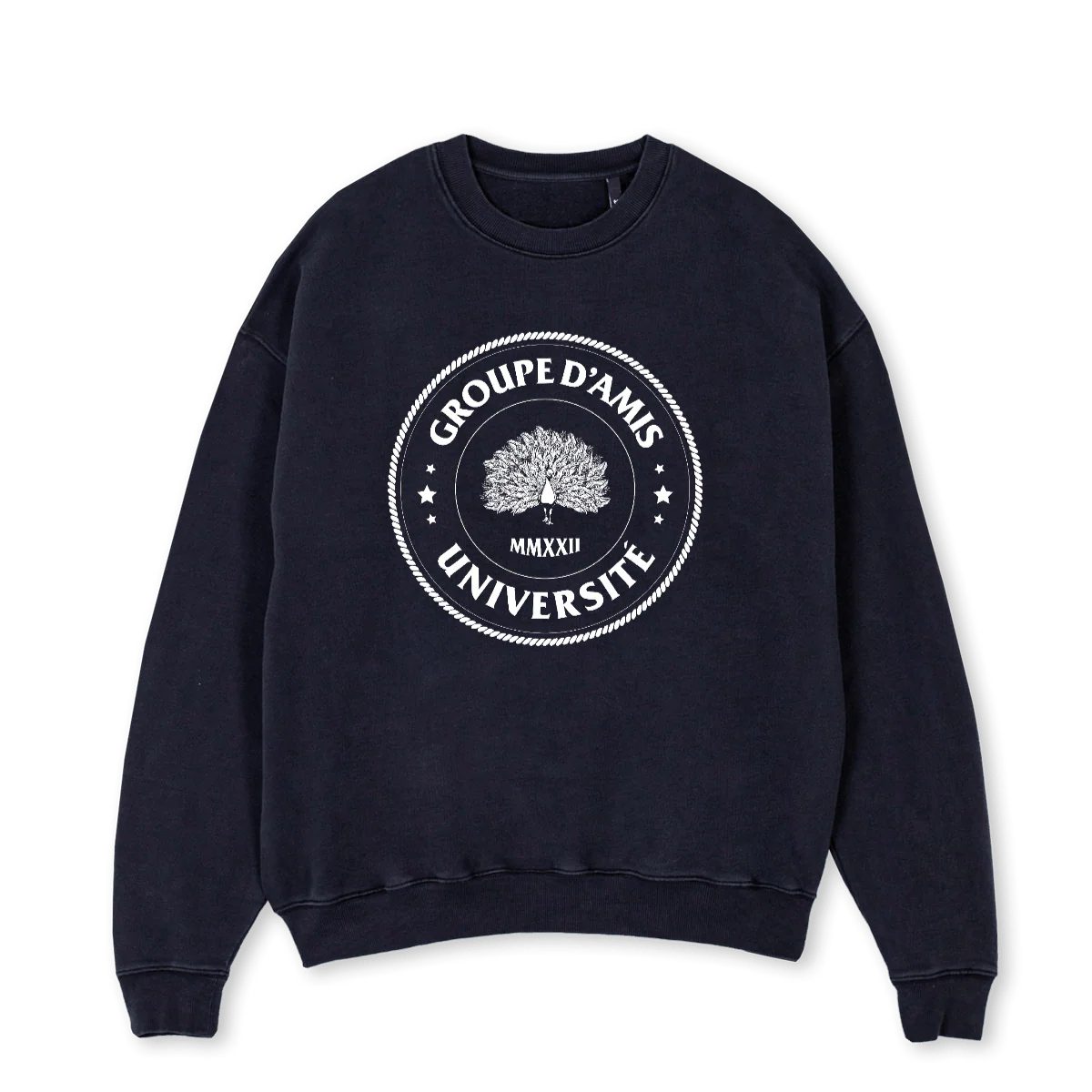 BADGE Vintage Black Oversized Crewneck Sweater.
