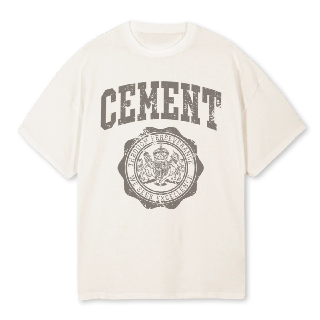 BADGES Vintage White Oversized Tee.