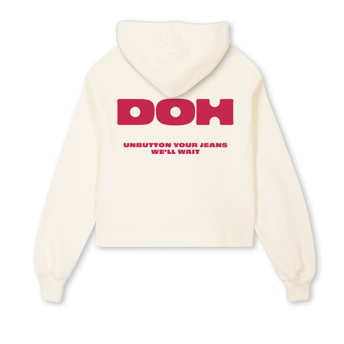 BAKE IT PINKKK Cream Cropped Hoodie. - Image 2