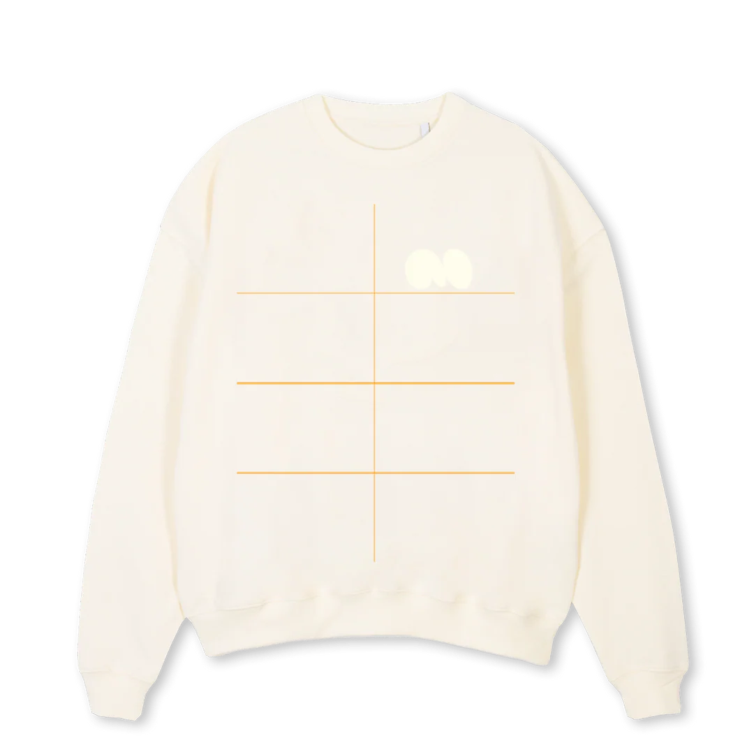 BALLOON TONO CREW Cream Oversized Crewneck Sweater.