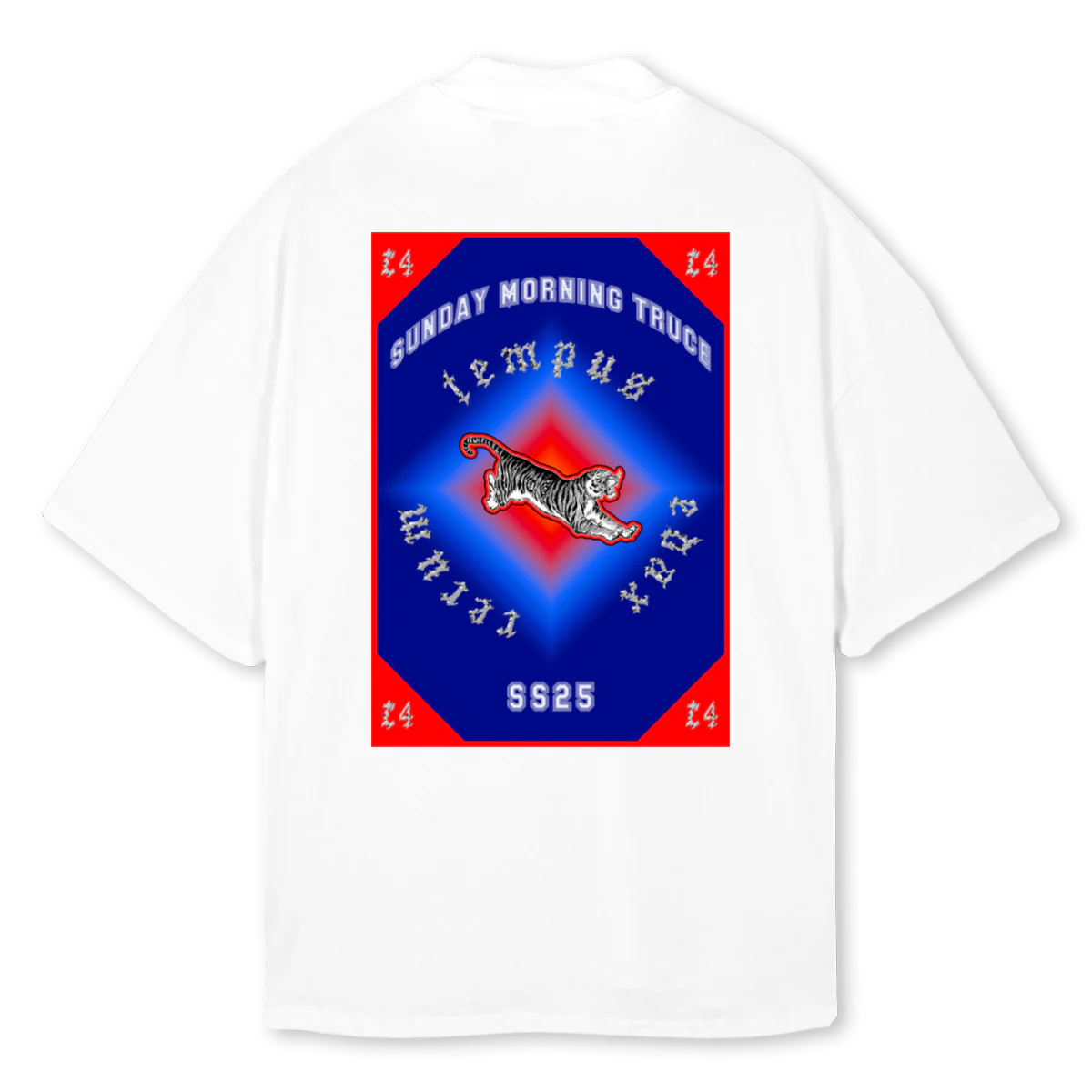 BANNERTEE White Oversized Mock Neck Tee. - Image 2