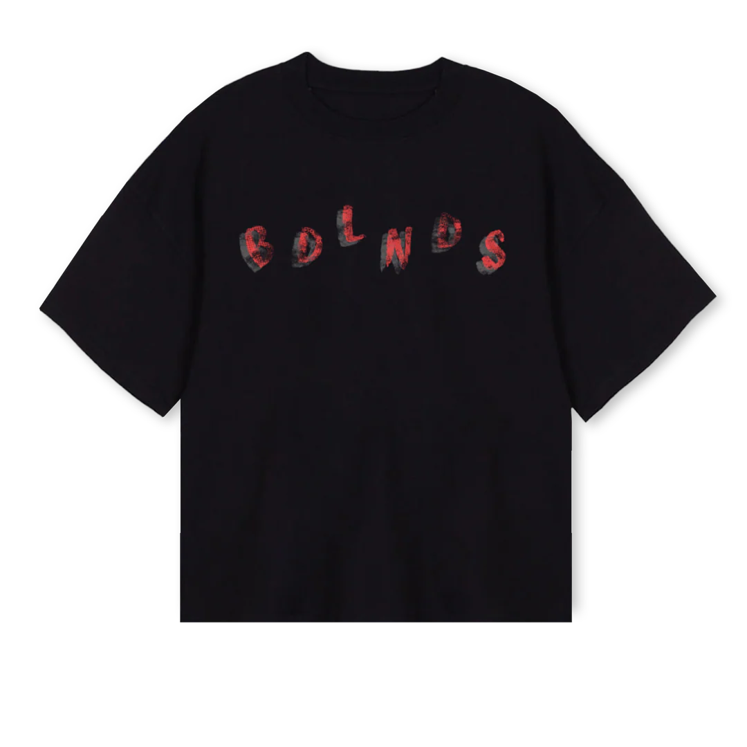 BDLNDS Black Oversized Boxy Tee.