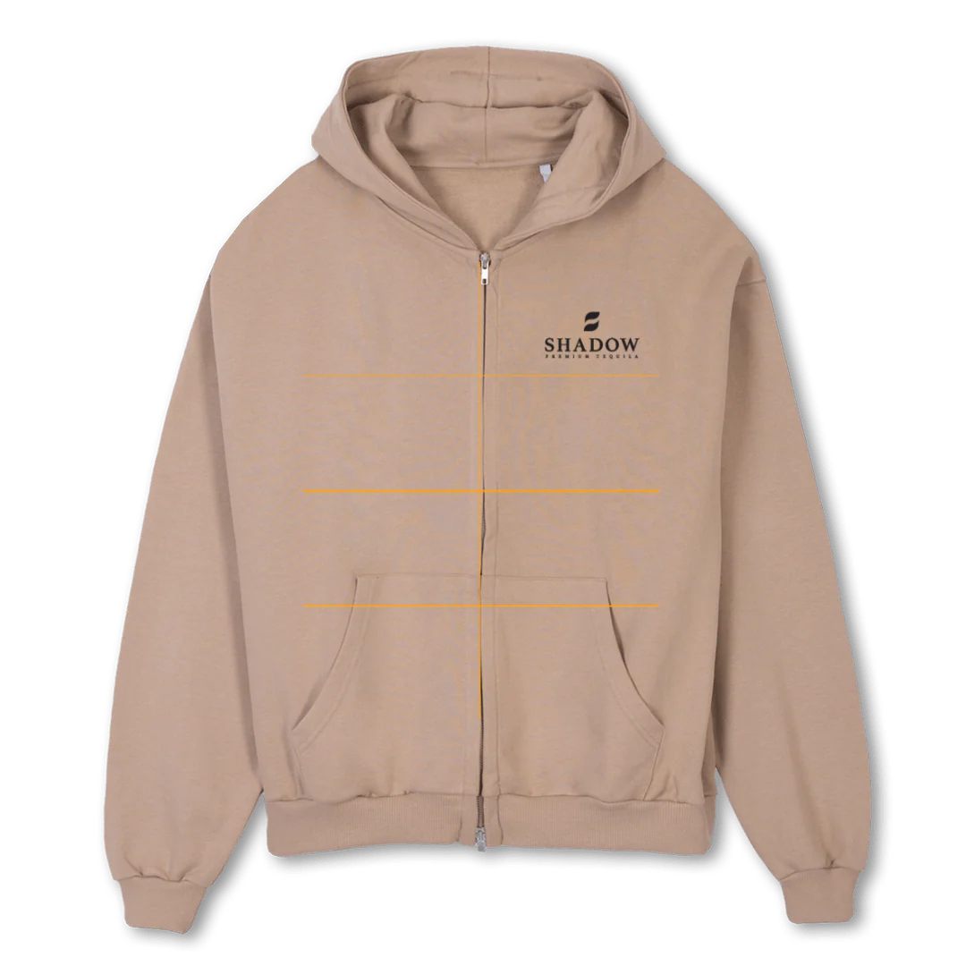 BEIG  Croissant Oversized Zipped Hoodie.