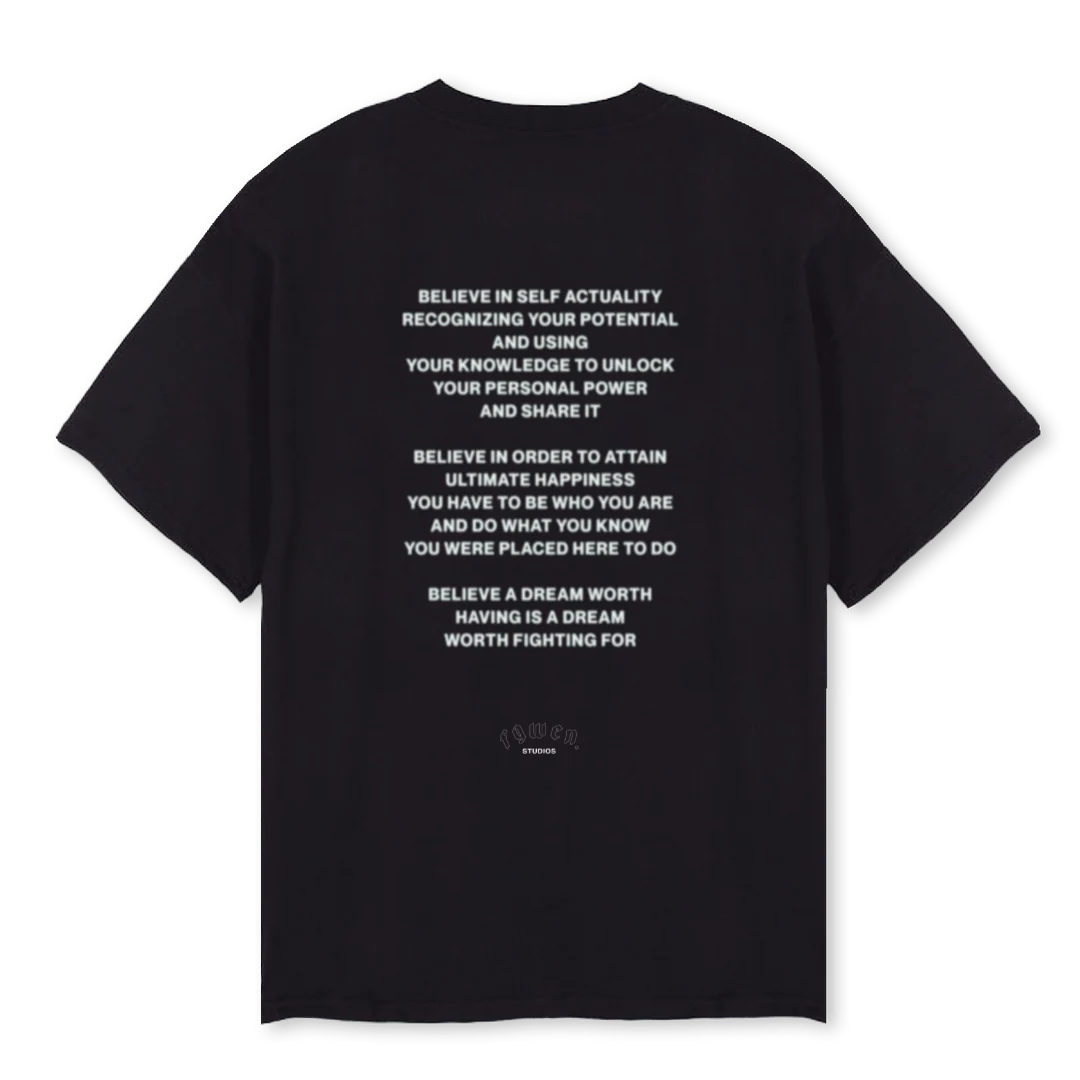 BELIEVE TEE Black Oversized Tee. - Image 2