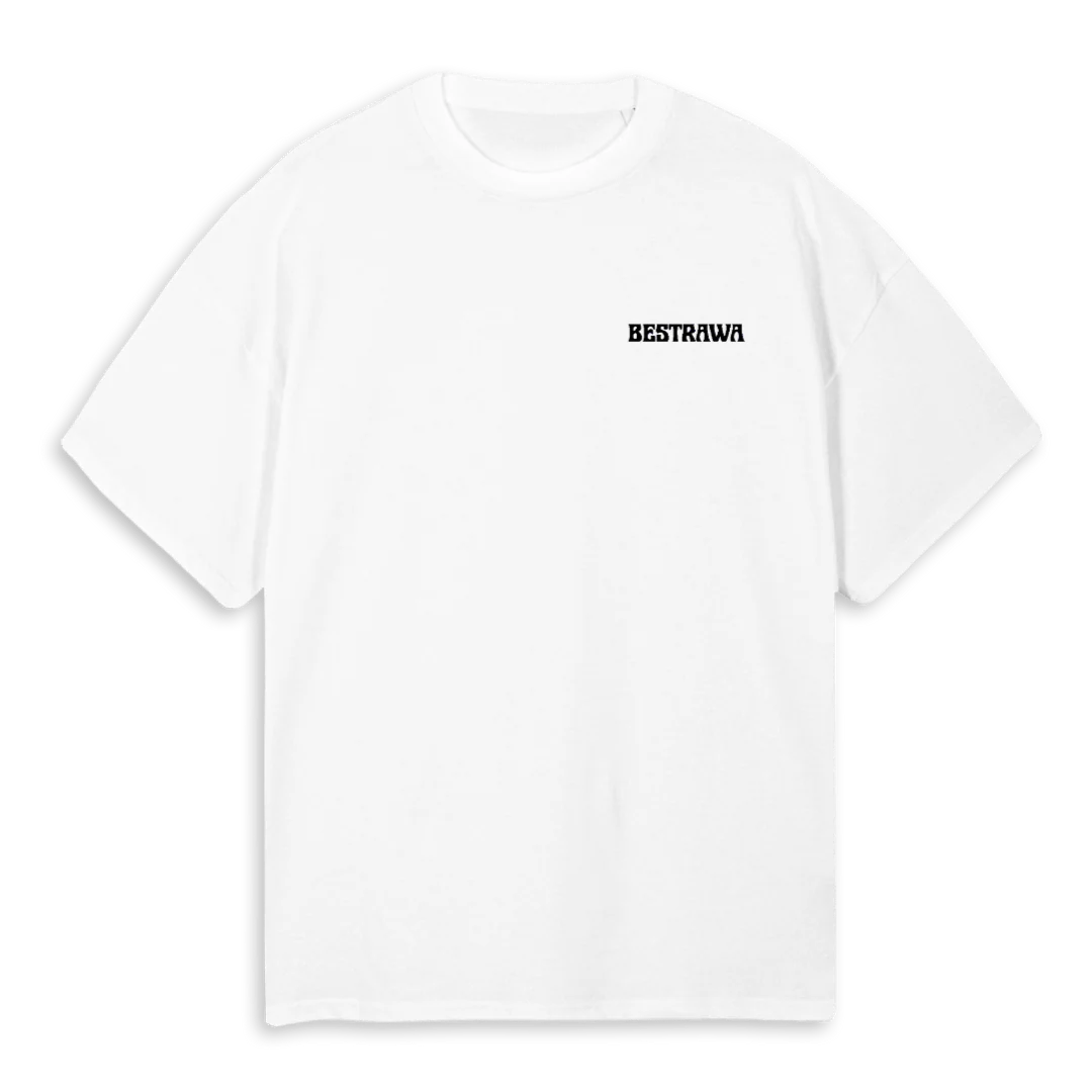 BESTRAWA HAPPY White Oversized Tee.