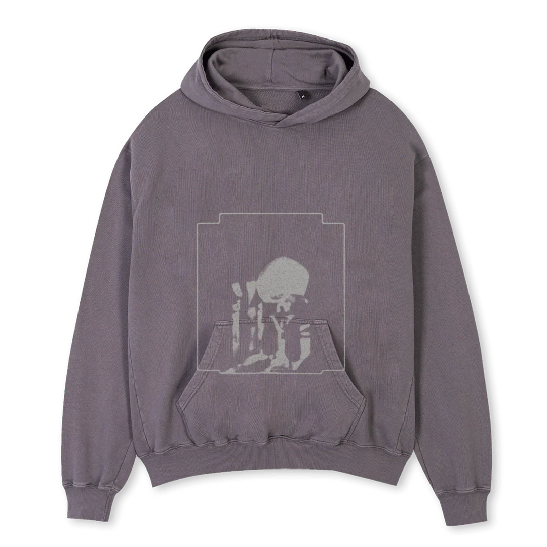 BFG CLOTH WALKER Pigment Grey Oversized Hoodie.