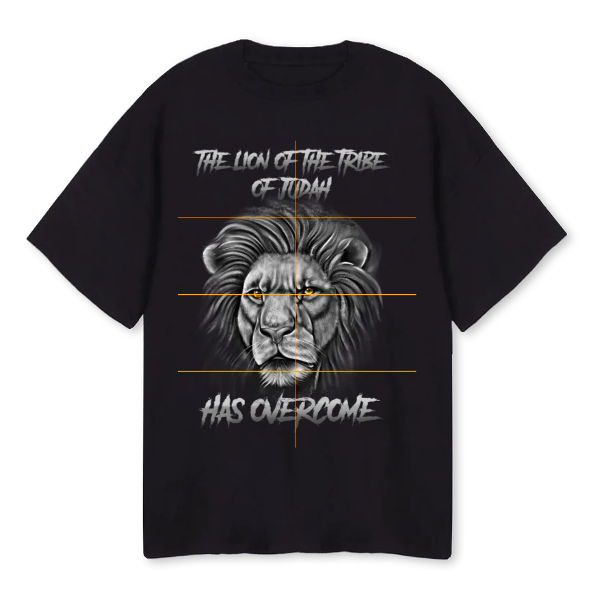 BG LION OF JUDAH BL Black Oversized Tee.