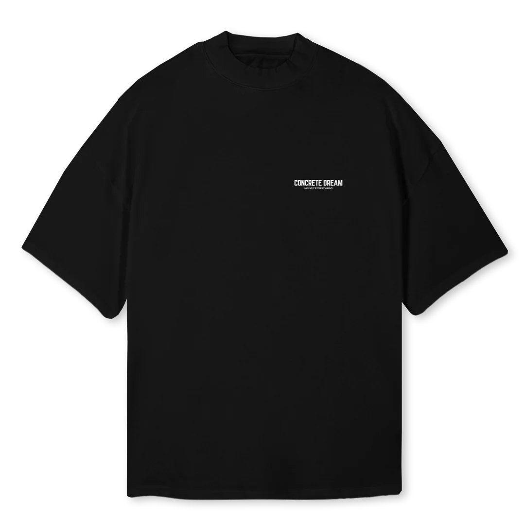 BLA Black Oversized Mock Neck Tee.