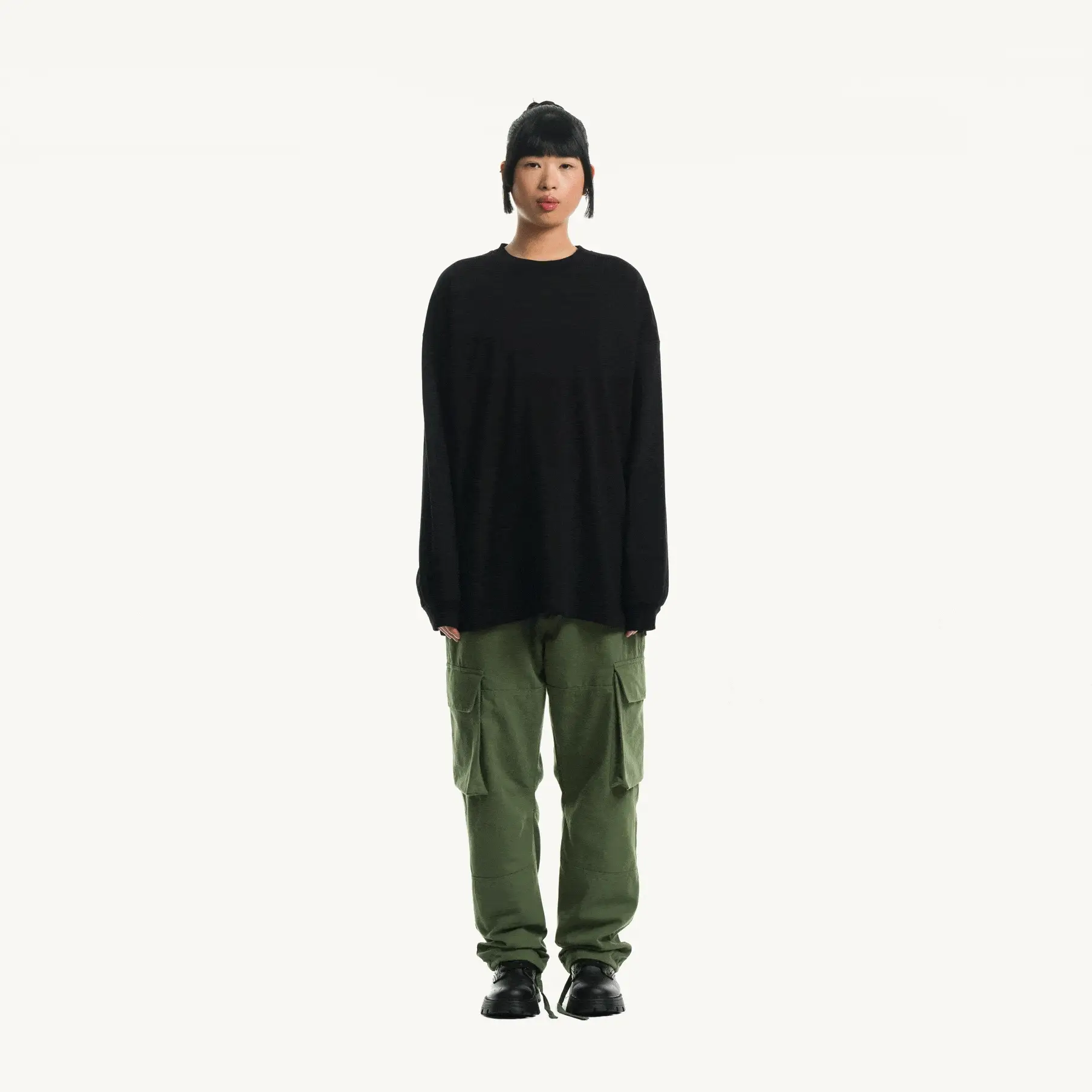 Black Oversized LS Tee. - Image 3