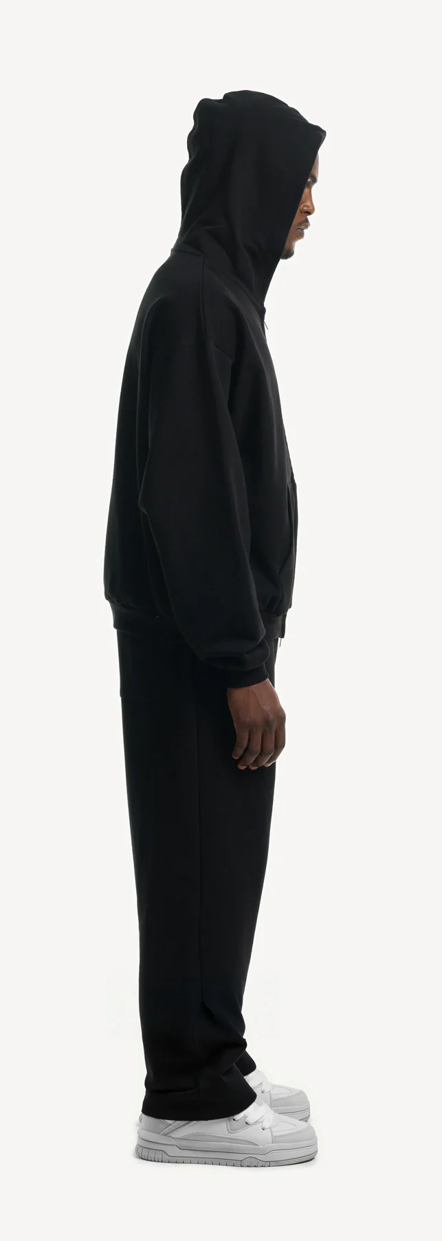 Black Ultra Heavy Oversized Zipped Hoodie. - Image 4