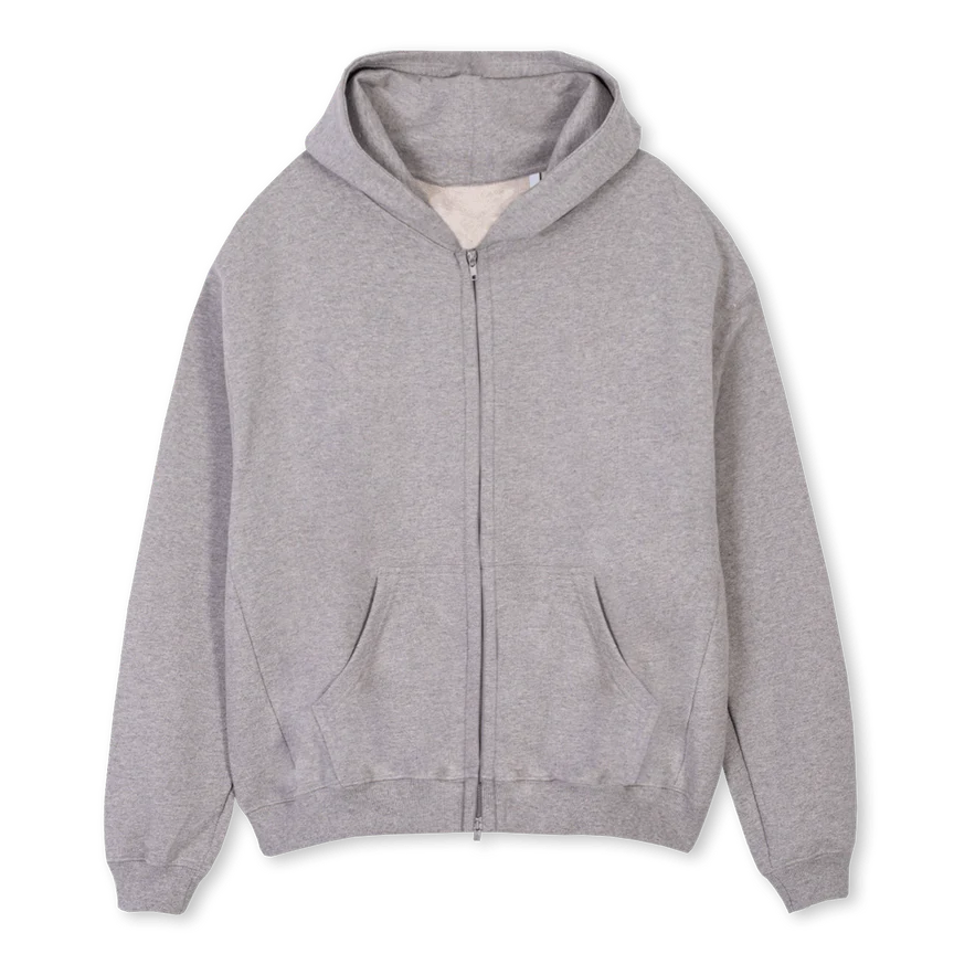 BLACKCAT Grey Marl Oversized Zipped Hoodie.