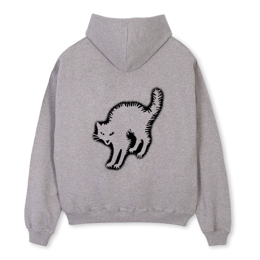 BLACKCAT Grey Marl Oversized Zipped Hoodie. - Image 2