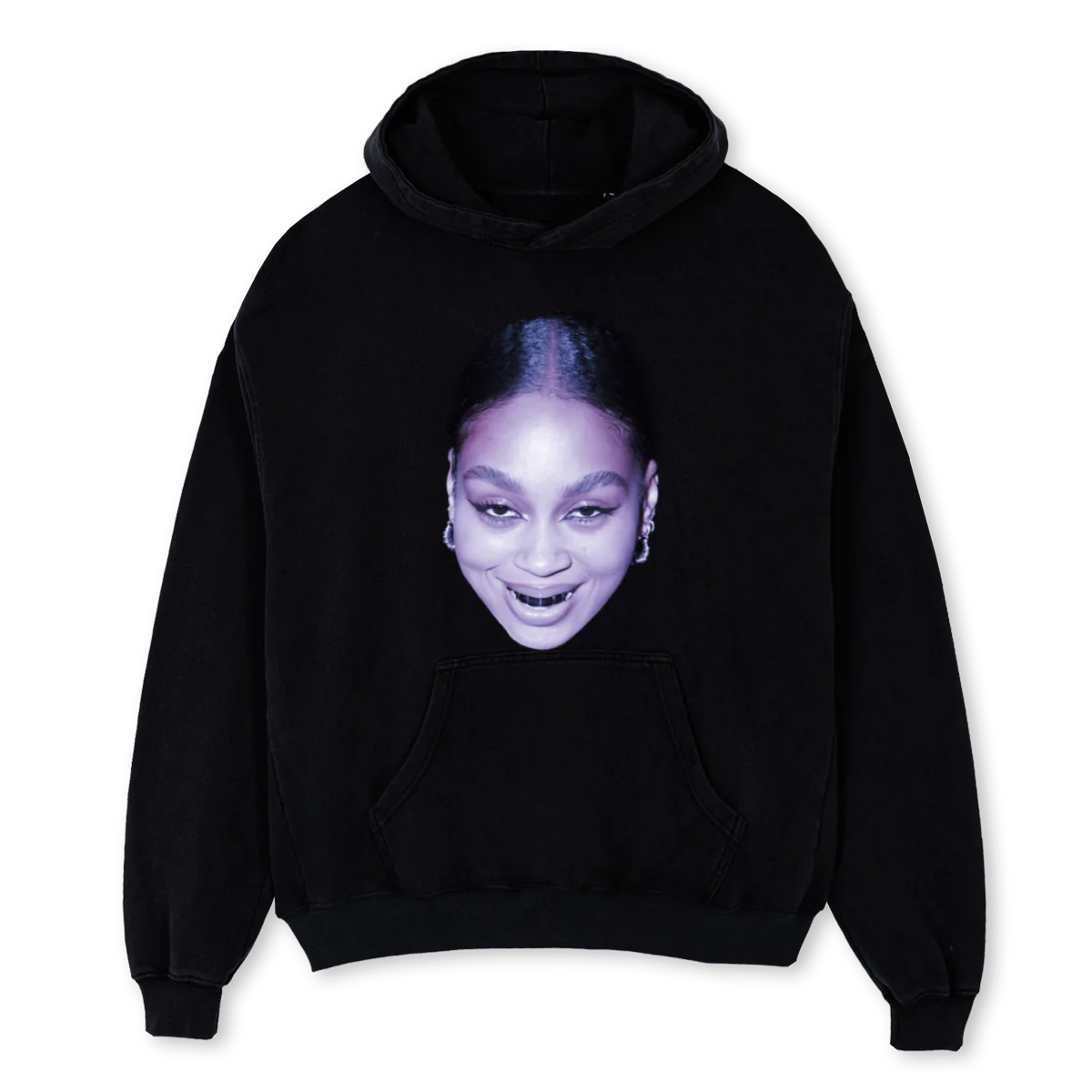 BLACKGRILLHOODIE Black Oversized Hoodie.