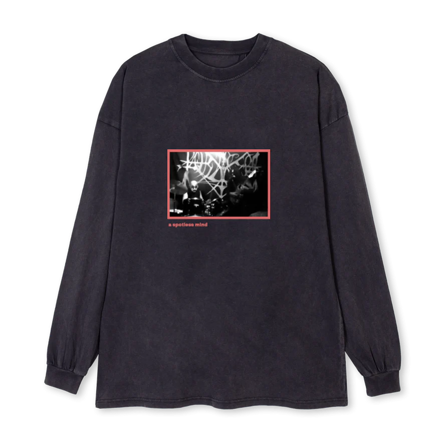 BLACKMETALLS Vintage Black Oversized LS Tee.