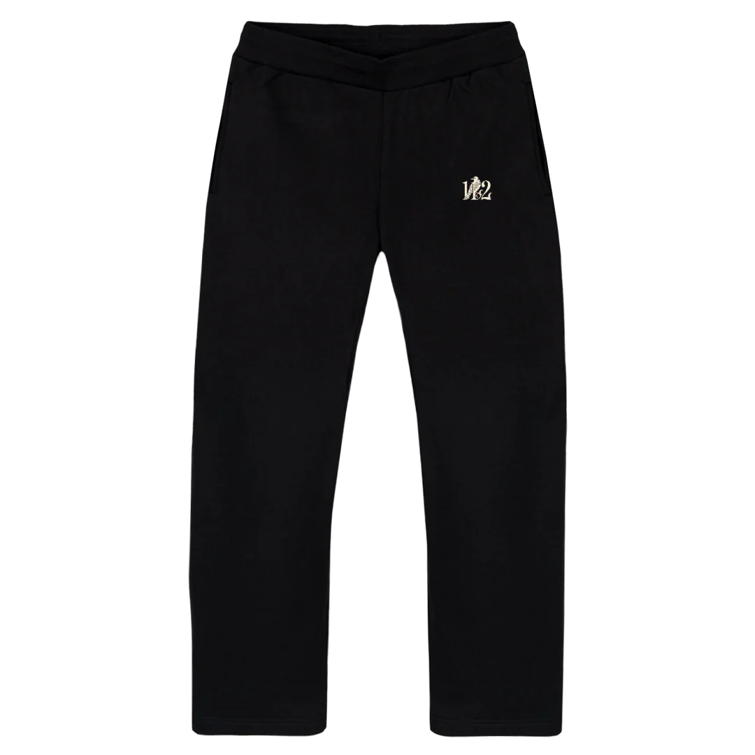 BLKCRWSWTPNTS Black Straight-Leg Relaxed Sweatpants.